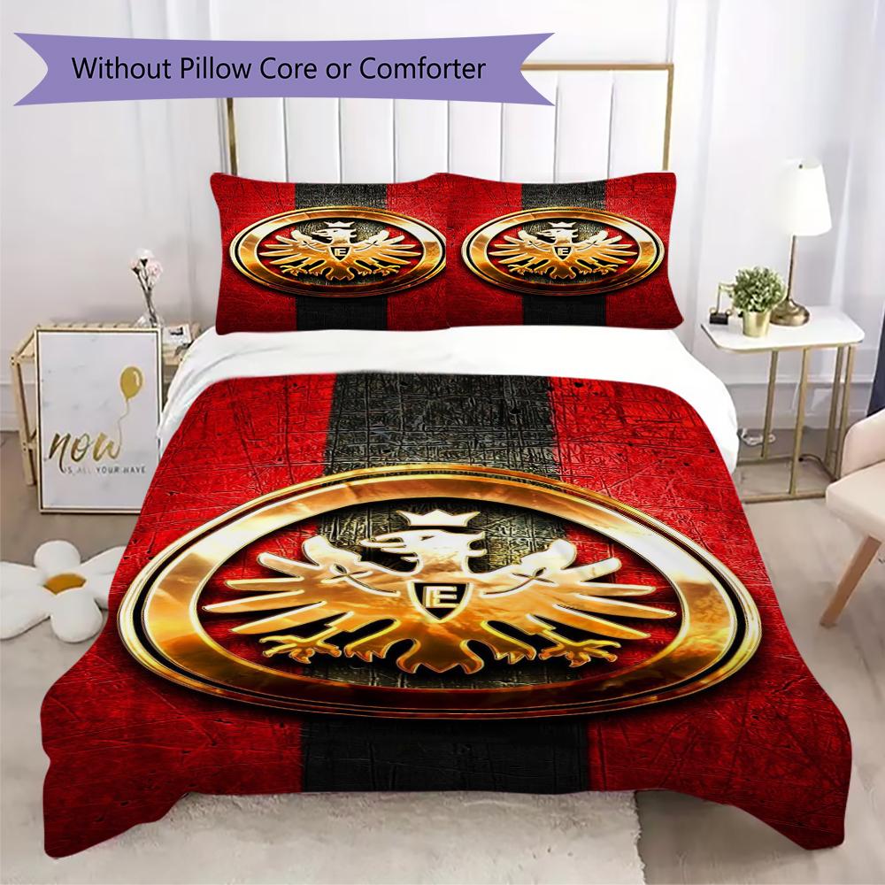 Eintracht Frankfurt Pattern Bedding,Quilt Set Quilt Cover Pillowcase Home Birthday Gift(1 * Duvet Cover + 2 * Pillowcase, Without Core)_lx