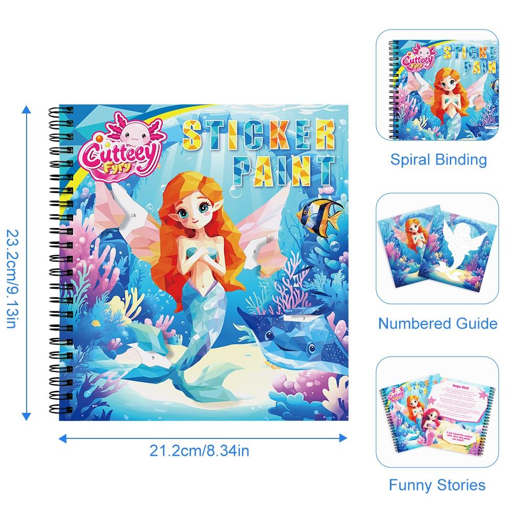 

Книга наклеек Монтессори по номерам для детей 3-8 лет, Развивающая книга-пазл с историей, Креативные игрушки для малышей в подарок