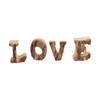 4Pcs Letters Wooden Blocks LOVE Shape Retro Free Standing Decorative Cutouts for Home Wall Table