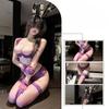 Sexy lingerie - purple lace half-support push-up push-up bra set - feminine steel support gathers to create a larger appearance