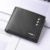 Men's Multi Functional Wallet Carbon Fiber Pattern Triple Fold Wallet Men's Card Bag