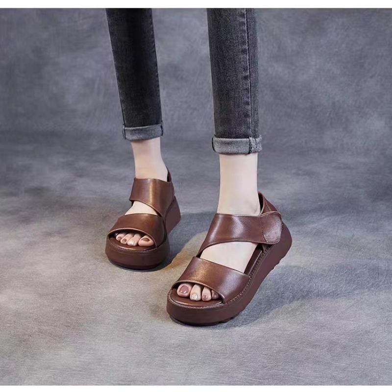 Nouvelles sandales à plateforme et velcro pour femmes