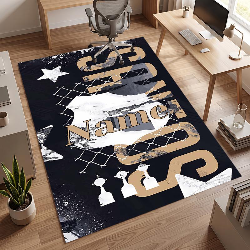 SANTOS (1) Personalized name Office Carpet Stylish Decor for Living Room Bedroom Kitchen