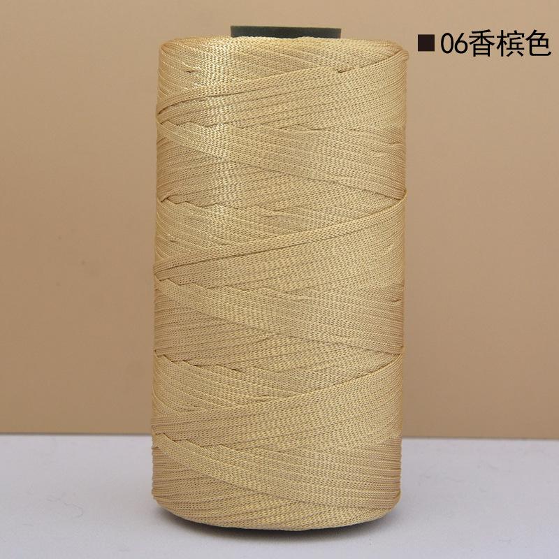 Mercerized Cotton Linen Light Body Ice Silk Flat Belt Wool Hand-Woven Crocheted Diy Hook Bag Hat Seat Cushion Hollow Thread