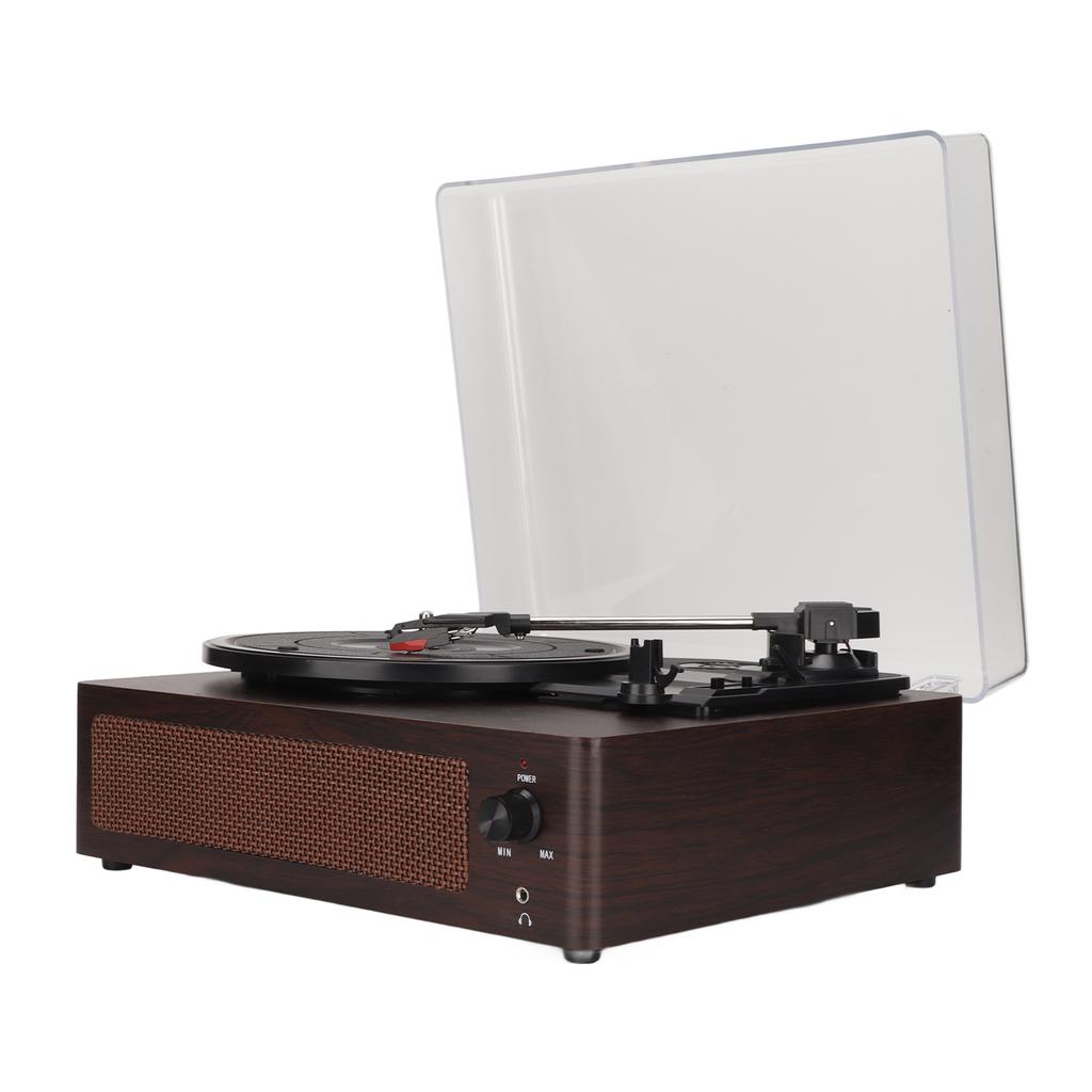 Vinyl Record Player BT Turntable Belt Driven 3 Speed Dustproof Built In Speaker with Cover Vintage