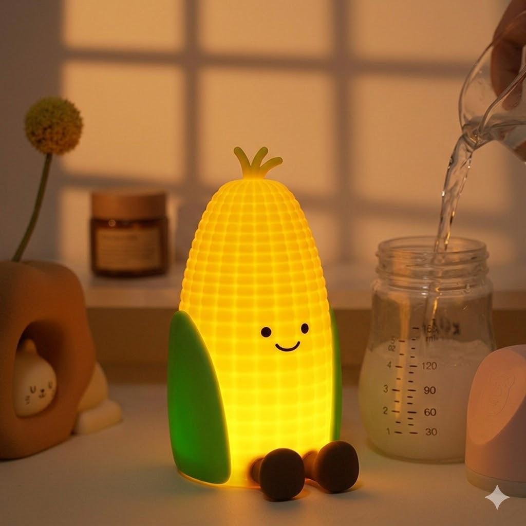 

Kawaii Potato Baby Night Light Healing Warm Glow LED Nightlight 7 Colors Dimmable Silicone Bedside Lamp Aesthetic Gift for Girls кукурудза кольору