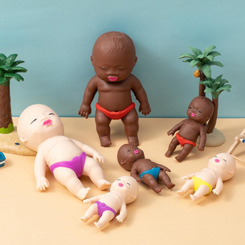 Funny Doll Squishy Toys Simulation Baby Squeeze Fidget Toy Slow Rebound Sensory Stress Relief Pinch Spoof Novelty Toy Gift Idea