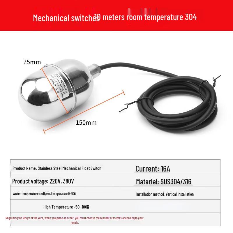 Jundingying 304/316 Stainless Steel Float Level Switch
