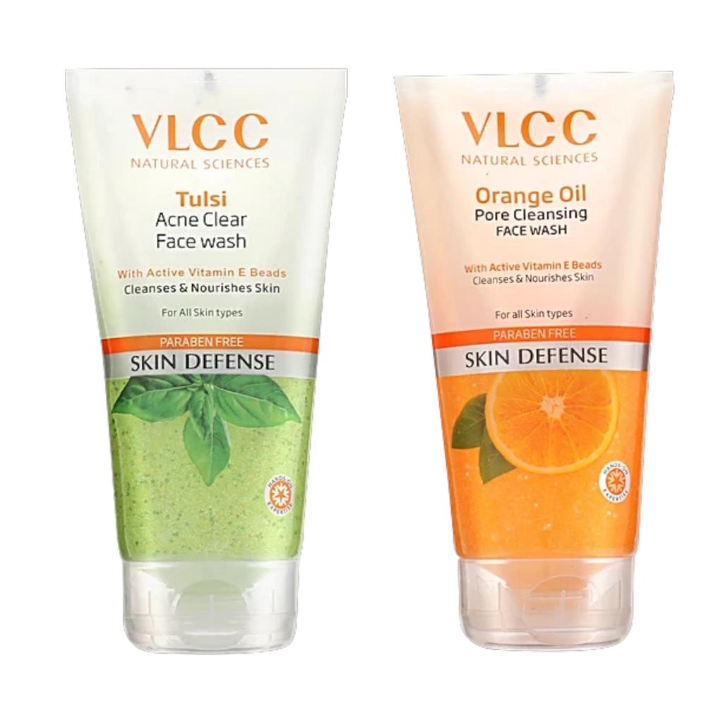 VLCC Tulsi And Orange Oil Face Wash Combo Pack 150 Ml Each For Daily Cleansing And Fresh Skin Texture Enhancement