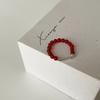 Light Luxury High-End Agate Beaded Elastic Ring For Women'S Personality Elegant, Exquisite And Fashionable Versatile Ring Ring