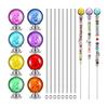 DIY Mini Garden Beaded Stakes Kit Wands Decor 8 Mini Garden Stakes,featuring 8 Threaded Rods,8 Hex Nuts,8 Vibrant Stopper Tops