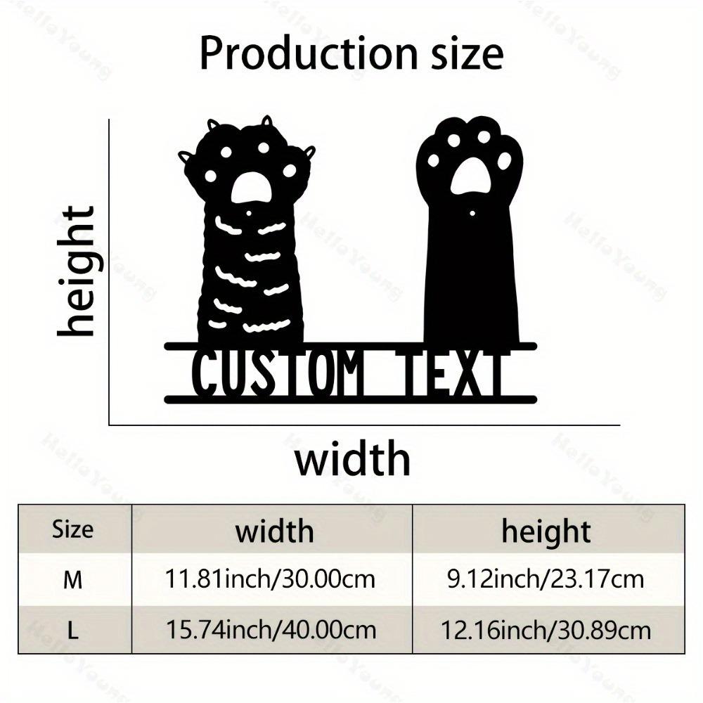 

Metal Cat Paw Print Wall Decor Personalized Name Sign Home Office Rustic Gift TYDZ003893-M