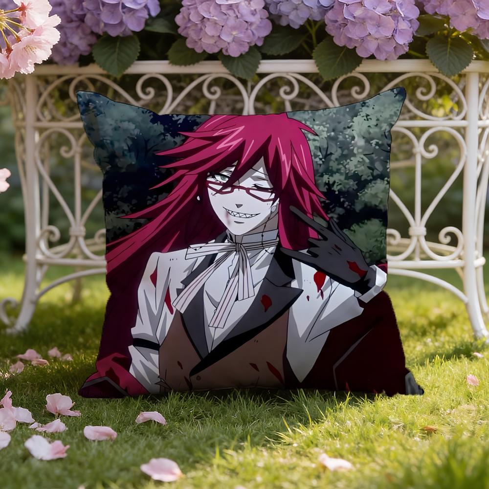 B-Black Anime B-Butler Cushion Cover Home & Car Dual-Scene Pillow Cover: Reversible for Premium Comfort