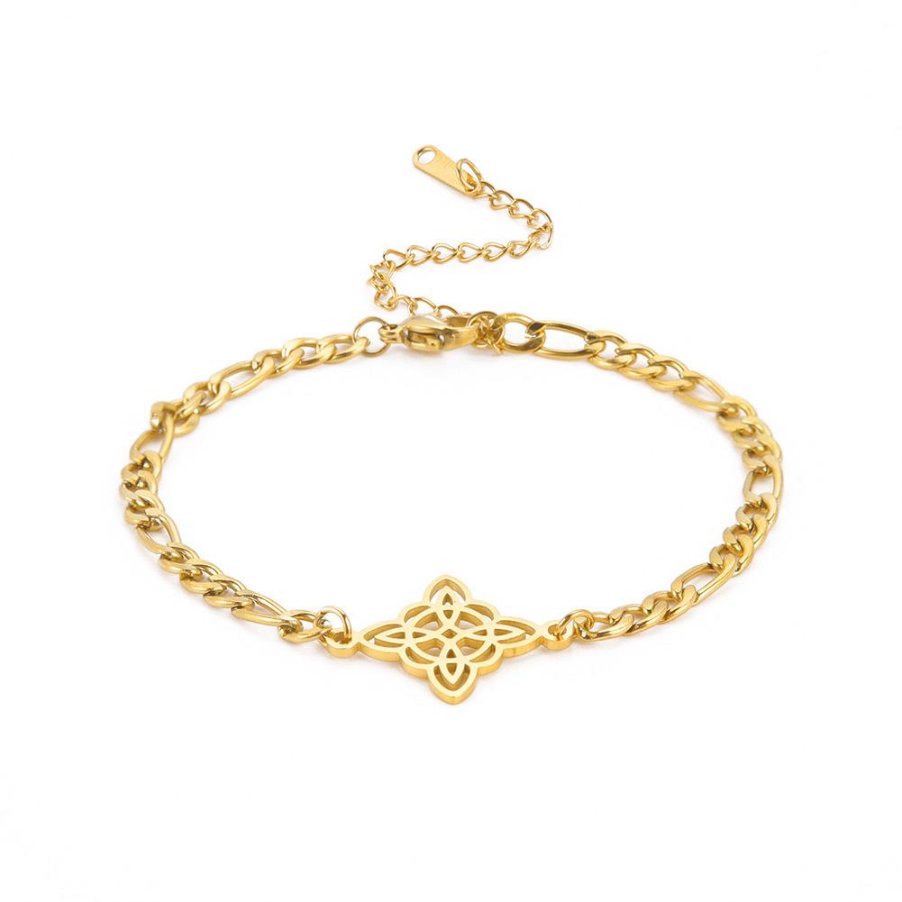 Stainless Steel Witch Knot Bracelet Men Women Witchcraft Knot Charms Bracelet on Hand Chain Sacred Amulet Protection Jewelry