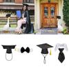 User Friendly Efficient Graduation Accessories Black Cap and Bowtie Set Sustainable Party Decorations Polyester Materials