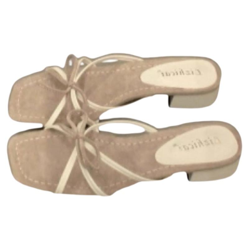 New Style of Women's Sandals with Thick Heels Low-heeled Shoes with Thin Straps and Slippers