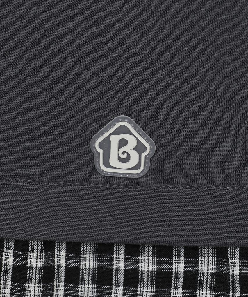 BAUF Check Henley Neck Long Sleeve [Charcoal]