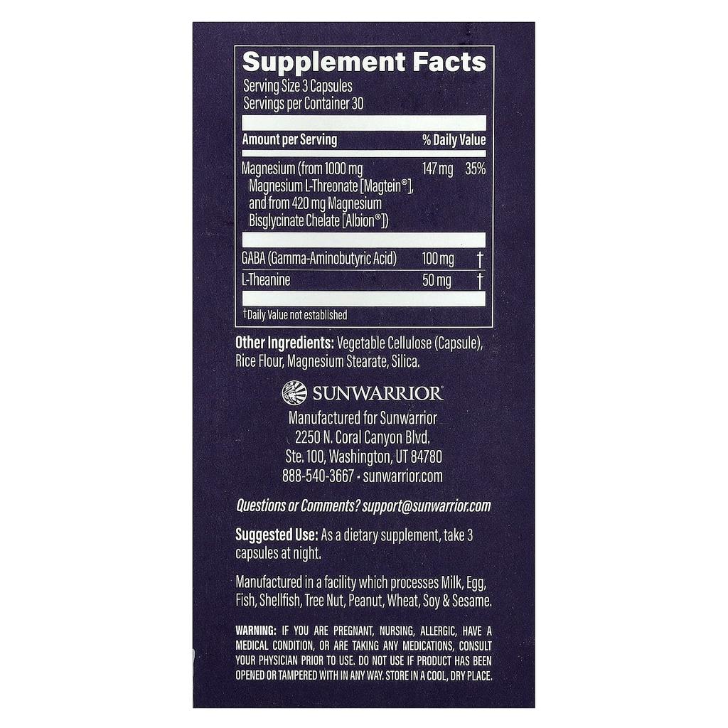 Sunwarrior MagZen, GABA & L-Theanine, 90 Veggie Capsules