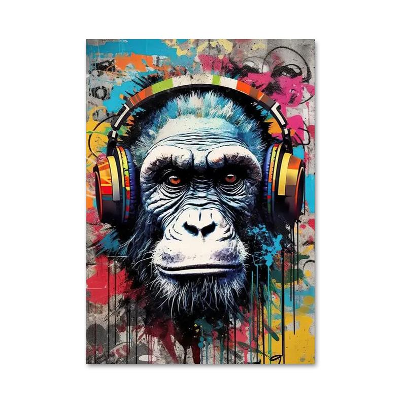 

Абстрактная акварель Лев, обезьяна, тигр, постеры с животными, принты, граффити, холст, живопись, настенные художественные картины для домашнего декора комнаты 40x50cm No Framed