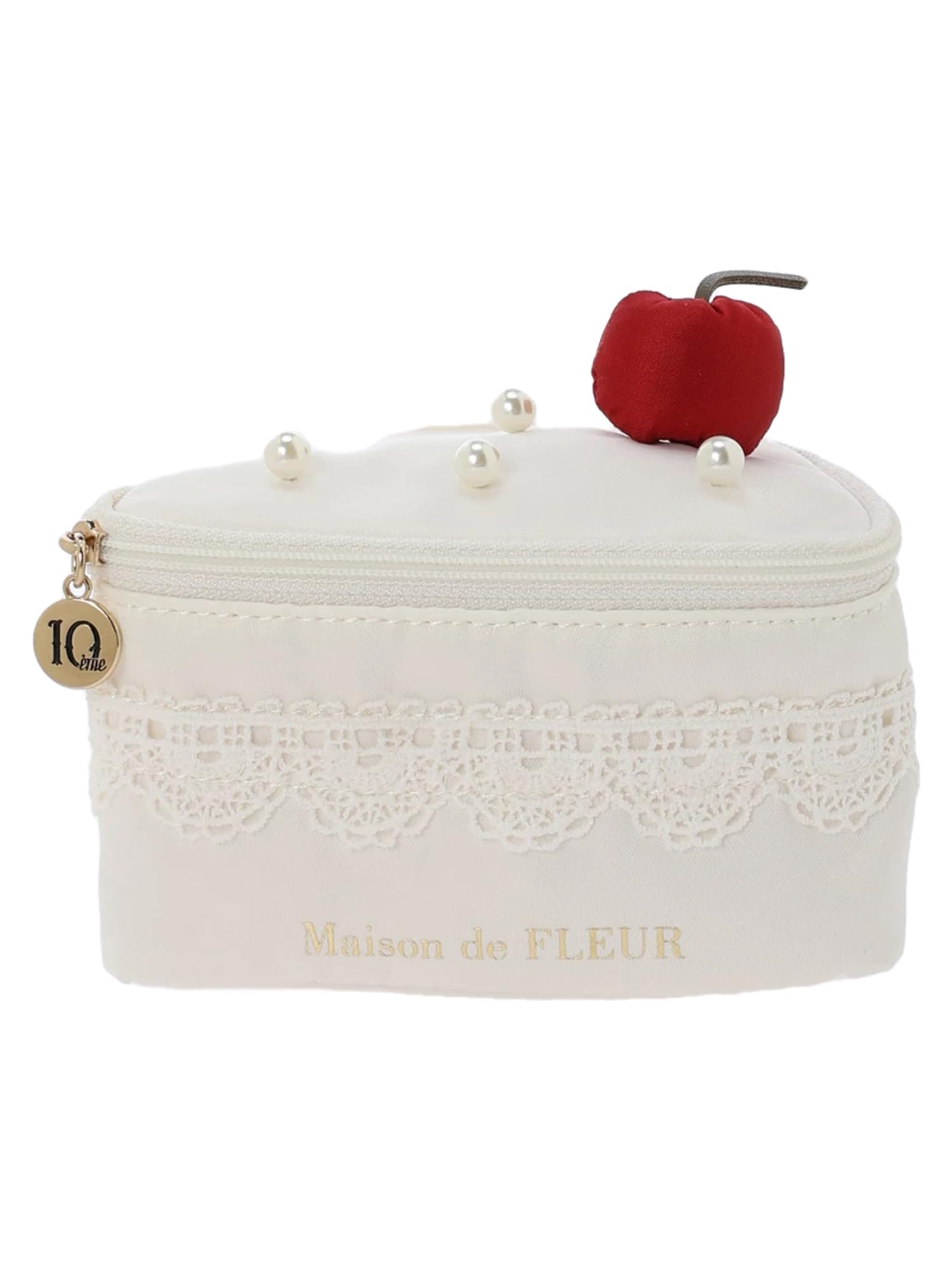 

de Cherry Triangle Pouch Ivory [Maison Fleur]
