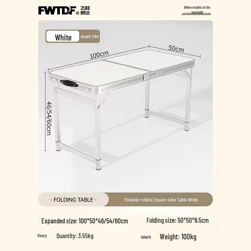 Přenosný multifunkční hliníkový skládací stůl pro stolování a venkovní použití