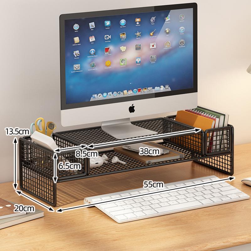 Desktop monitor stand, computer height-adjustable stand, laptop cooling elevated bracket, office storage rack stand