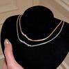 Hot Selling Personalized Gold Bow Snake Bone Chain Necklace with A New Light Luxury and High-end Feel