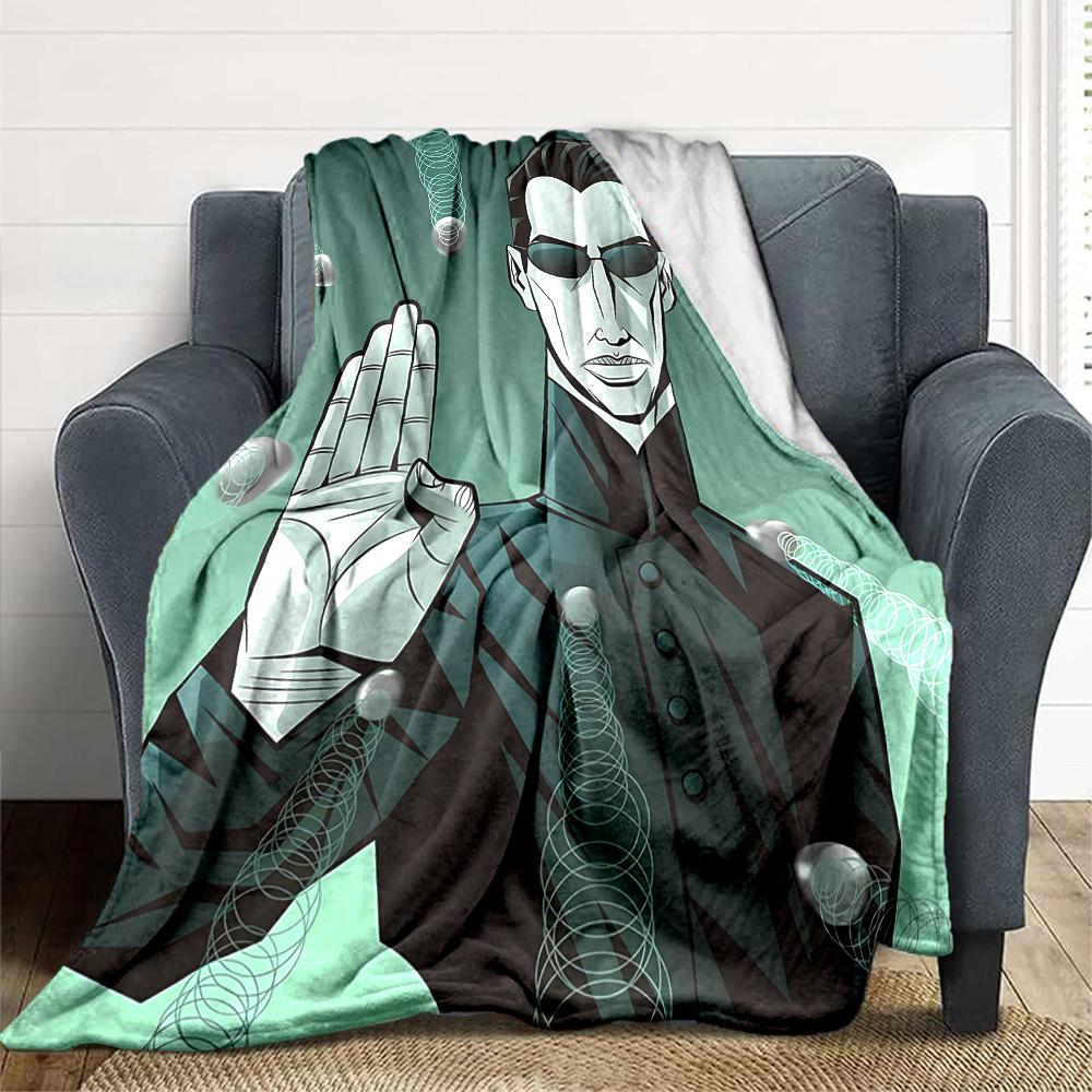 1pc The Matrix Flannel Throw Blanket - HD Printed Lightweight Soft Warm All-Season Blanket for Sofa, Bed, Travel, Camping 011