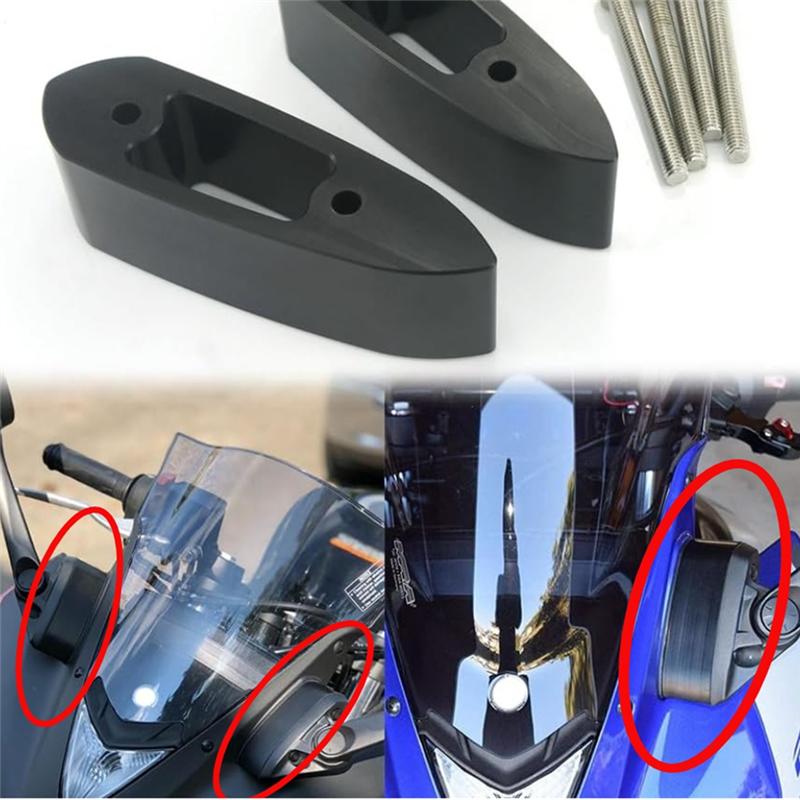 ABLZ-Mirror Spacers Extenders Holders Mounts Riser Extensions For YZF-R3 R25 YZF-R3 YZF-R25 2014-2018 Motorcycle Mirrors