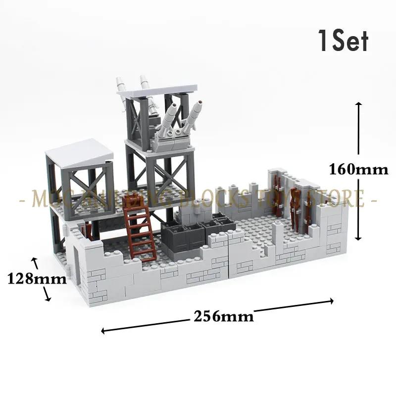 MOC Militärszene Spielzeugzubehör Bausteine Blockbasis Soldaten Armeefiguren Waffe Stacheldraht Sandsäcke Serie