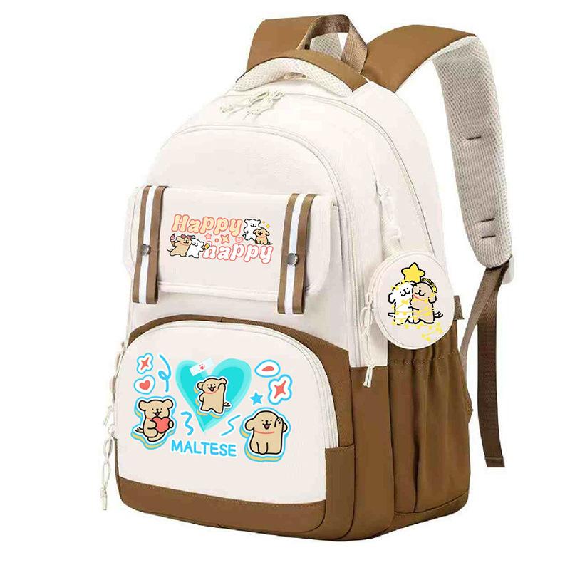 Line puppy cute college style schoolbag large capacity foreign trade campus junior high school students versatile children's backpack