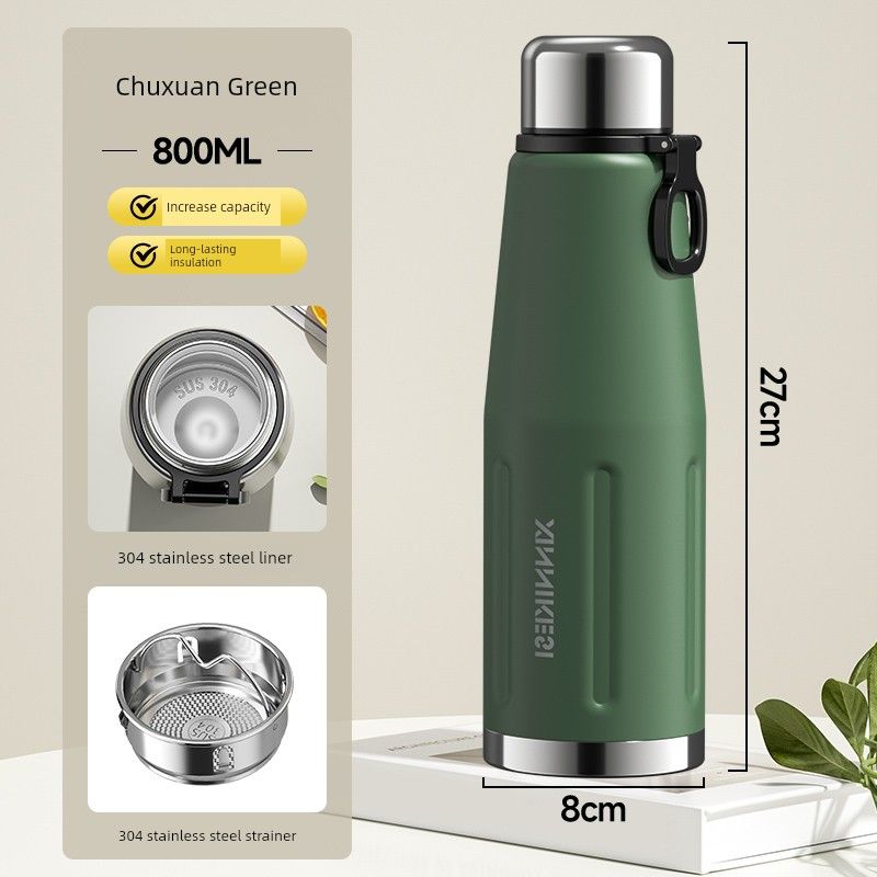 Large Capacity Thermos Cup for Men, 2026 New Model, Tea Brewing Cup, High Aesthetic Value, Student Outdoor Water Bottle, Large Portable Water Cup