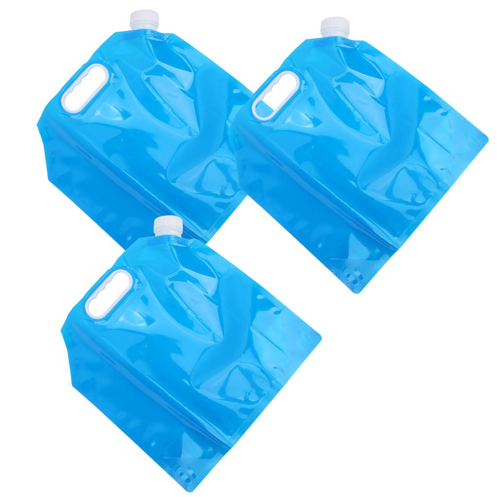 3 Stück 5L Großvolumige Trinkbeutel mit Mundstück Outdoor-Sport Tragbar Faltbar Trinkwasserbeutel
