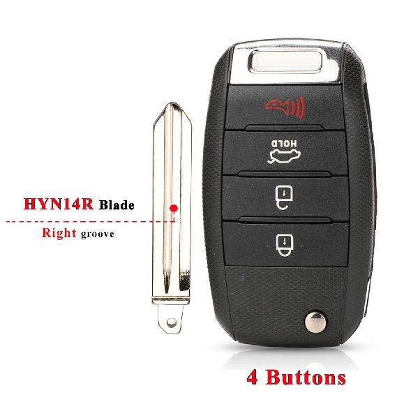 jingyuqin 10pcs 4Button Flip Remote Key Case Shell For KIA K2 K3 K4 K5 Ceed Rio Carens Cerato Sportage Optima Forte Soul Sorento