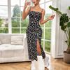 Women Summer Casual Holiday Sytap Sexy Flower Printed Split Package Hip One Piece Dress