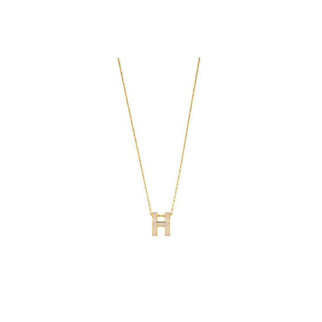 

Hermes Pop H Series Pendant Ice Brown Metal Necklace Women necklace Gold H147991F-55 Box+Shopping Bag