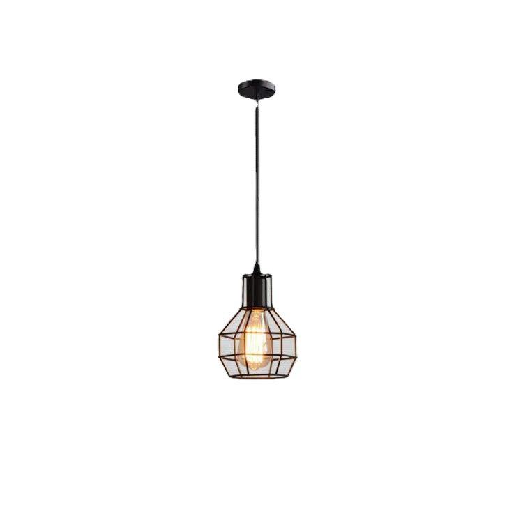 Industrial Style Vintage Chandelier Bar Coffee Restaurant American Bird Cage Personality Creative Iron Single Head Lamps