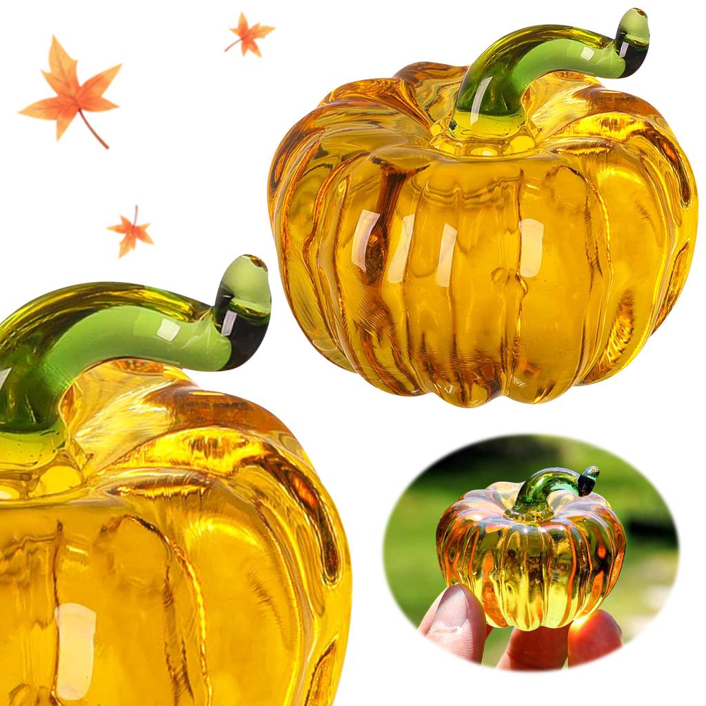 Desktop Paperweight Glass Pumpkin Exquisite Mini Glass Pumpkin Glass Pumpkin Figurines for Fall Harvest Thanksgiving