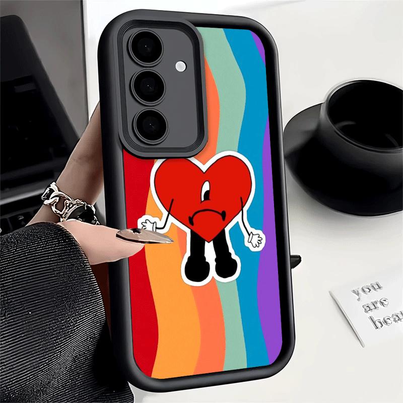 Phone Case for Samsung Galaxy A17 A16 A15 A14 A13 Bad Bunny Heart A56 A36 A26 A55 A35 A25 A54 A34 A24 A53 A33 A23 A07 A06