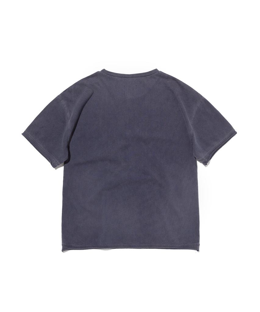 Seuweideu Washed Henley Neck Tee [Washing Navy]