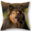 New Custom Dog Sheltie Pillowcase Cotton Linen Fabric Square Zipper Pillowcase 45X45cm Wedding Decorative Pillow Cover
