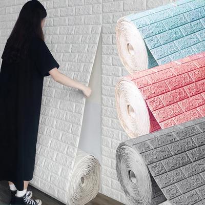 5m/10m/20m Adesivo da parete 3D Imitazione mattoni Camera da letto Decorazioni per la casa Carta da parati autoadesiva impermeabile fai da te per soggiorno TV Sfondo Decor