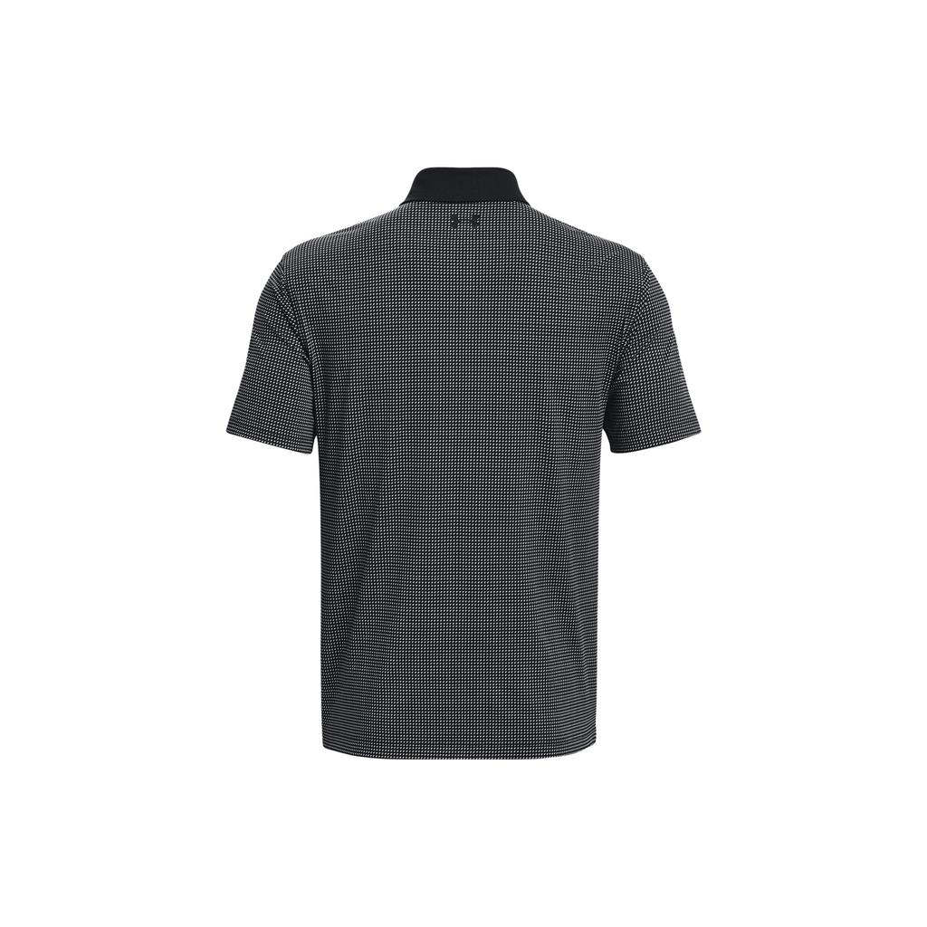 Under Armour Plaid Print Short Sleeve Polo Shirt Men tops Black 1377380-001