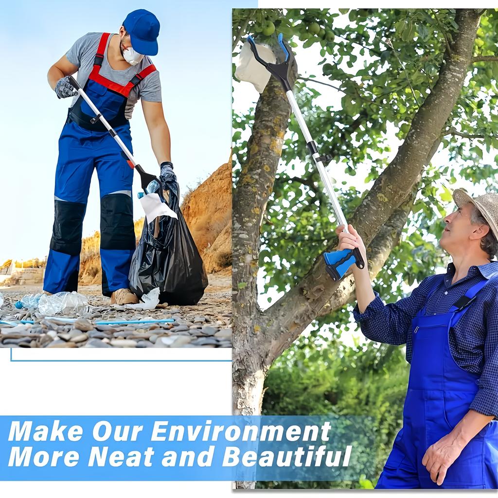A Foldable Grabber Tool, Available In Two Styles of 32/34 Inches, Featuring A 360° Rotating Jaw and Magnet,Suit for The Elder