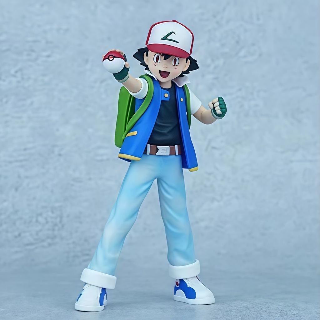 13cm Anime Pokemen Ash Ketchum Figur Pokemen Actionfigurer Pvc Samlemodell Leker Gaver