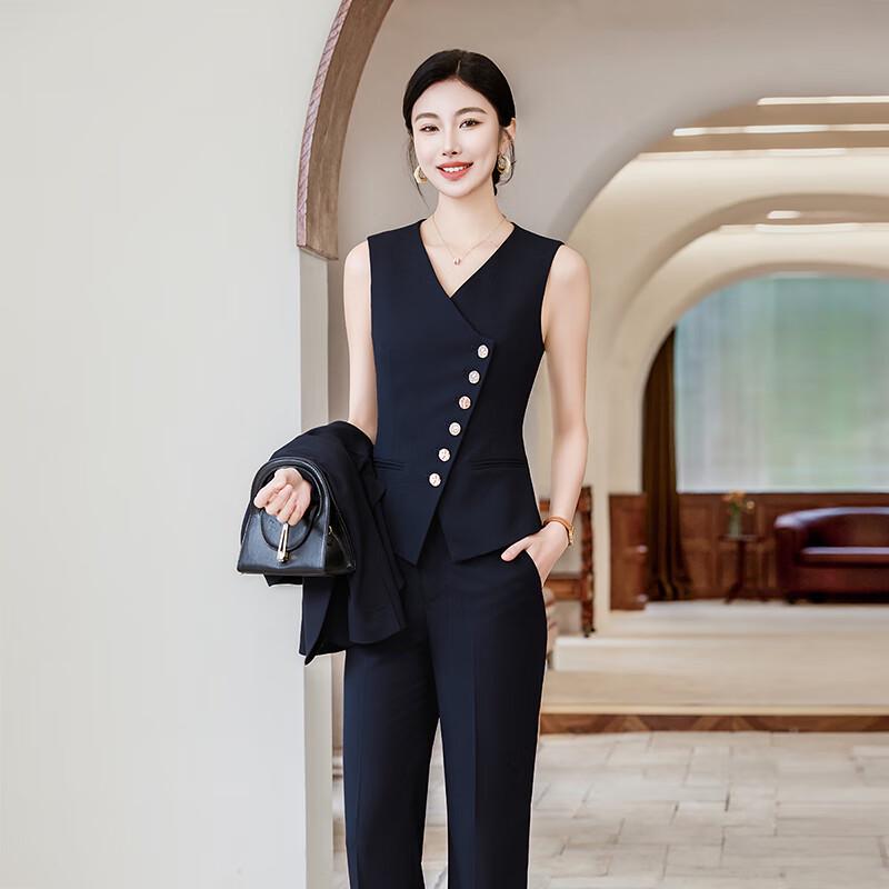 Women's Irregular Vest & Wide-Leg Pants Set