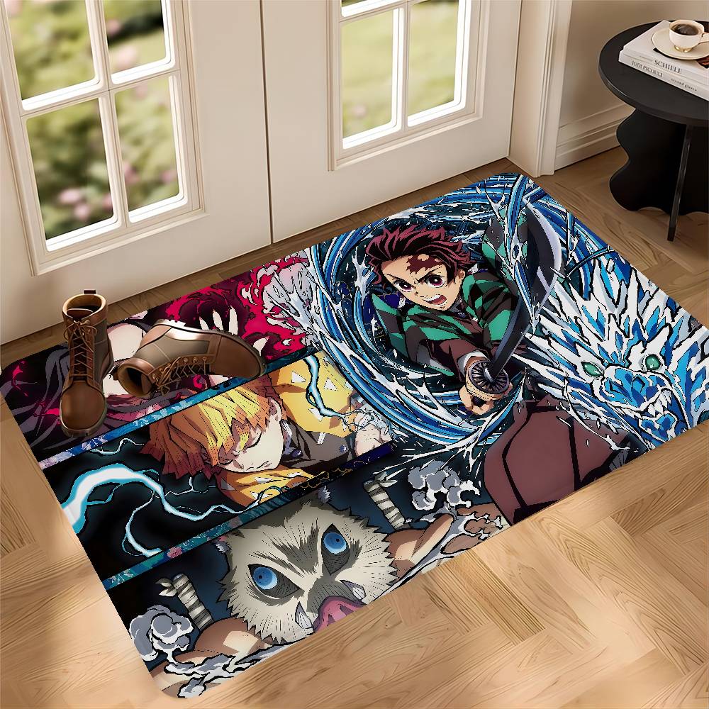 Anime Demon Slayer Floor Mat Retro Multiple Choice Living Room Kitchen Rug Non-Slip Modern Home Decor