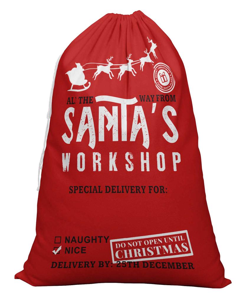 Printtoo Pack Of 2 Pcs Xmas Presents Storage Bags Large Santa Gift Sack With Drawstring Christmas Party Favor 27x20 Inch