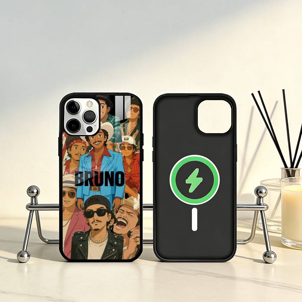 

Singer Bruno mars Phone Case For iPhone17,16,15,14,13,12,11 Plus,Pro Max Magnetic For Magsafe Wireless Charging iPhone17Pro