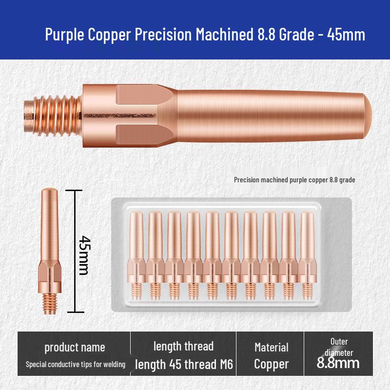 MIG Welding Contact Tip Set: CO2 Gas Shielded Gun Accessories, Copper Conductive Nozzle